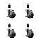Service Caster 3.5'' SS Thermoplastic Rubber Swivel 1-1/2'' Expanding Stem Caster Set with Brake, 4PK SCC-SSEX20S3514-TPRB-TLB-112-4 - alternate 1